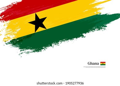 Stylish brush flag of Ghana. Happy independence day of Ghana with grungy flag background