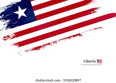 Stylish brush flag of Liberia. Happy independence day of Liberia with grungy flag background