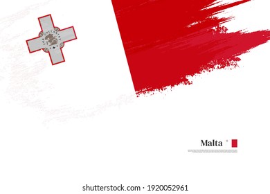 Bandera de Malta con estilo. Feliz Día de la Independencia de Malta con un oscuro fondo de bandera