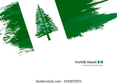 Stylish brush flag of Norfolk Island. Happy bounty day of Norfolk Island with grungy flag background