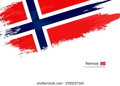 Stylish brush flag of Norway. Happy independence day of Norway with grungy flag background