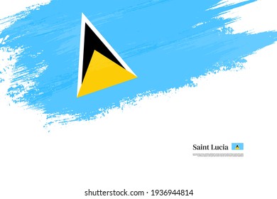 Stylish brush flag of Saint Lucia. Happy independence day of Saint Lucia with grungy flag background