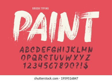 Stylish brush painted an uppercase vector letters, alphabet, typeface. Original texture.