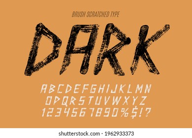 Stylish brush painted an uppercase vector letters, alphabet, typeface. Original texture. 