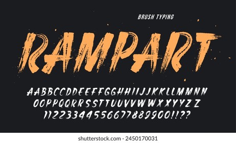 Stylish brush painted an uppercase vector letters, alphabet, typeface. Original texture.