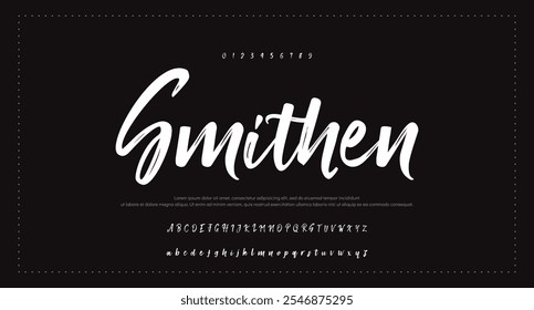 Stylish brush painted an uppercase vector letters, alphabet, typeface.