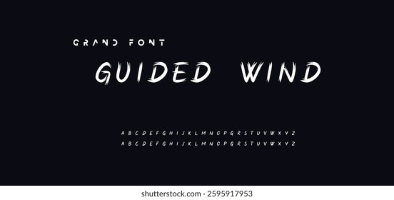 Stylish brush painted an uppercase vector letters, alphabet, typeface.