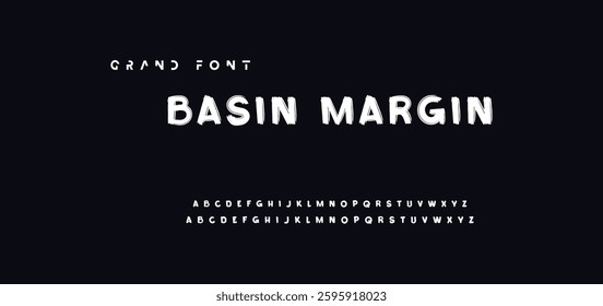 Stylish brush painted an uppercase vector letters, alphabet, typeface.