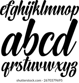 Stylish brush script alphabet a–z in EPS format with handwritten calligraphy style. Perfect for branding, invitations, logos, posters, typography, and modern creative design projects.