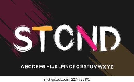 stylish brush stroke capital bold alphabet letter logo design