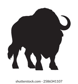 Stylish Buffalo Silhouette with Classic and Timeless Appeal - Buffalo Vector - Buffalo Illustration
