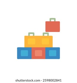 A stylish building blocks icon designed for creative projects and educational applications.