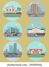 Stylish Buildings background image design for illustration, postcards, posters, labels, signs and other advertisement and design needs. 