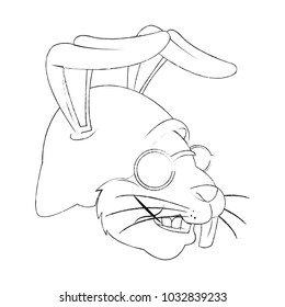 Stylish bunny cartoon