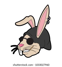 Stylish bunny cartoon