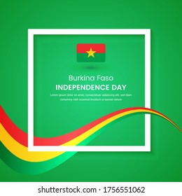 Stylish Burkina Faso country independence day concept illustration with tricolors wave on classic greeting background