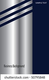 Diseño de fondo empresarial plateado metálico sobre azul oscuro, ilustración vectorial