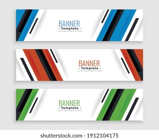 stylish business banners set in three colors