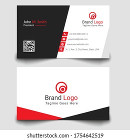 Stylish business card design for corporate use. Stationery design. Professional visiting card for brand identity.