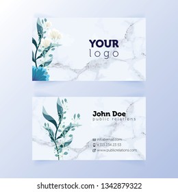 Stylish business card with flowers