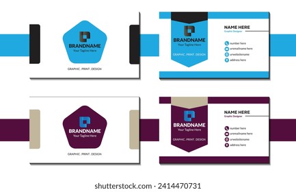Stylish business card including the logo of the company. Design of vector illustrations.