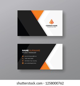 Stylish business card template with orange details