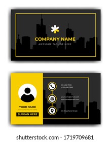 stylish business card template. business card  template. yelllow color of business card
