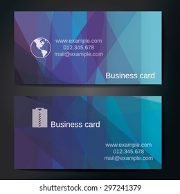 Stylish business cards with colorful straight stripes. Vector illustrations. 5 x 9 cm size.