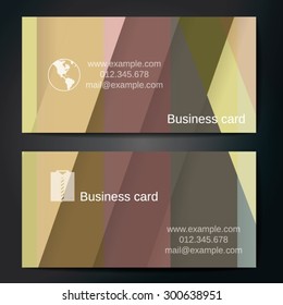 Stylish business cards with colorful straight stripes. Vector illustrations. 5 x 9 cm size.