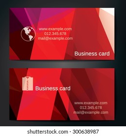 Stylish business cards with colorful straight stripes. Vector illustrations. 5 x 9 cm size.