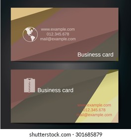 Stylish business cards with colorful straight stripes. Vector illustrations. 5 x 9 cm size.