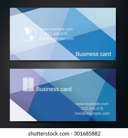 Stylish business cards with colorful straight stripes. Vector illustrations. 5 x 9 cm size.