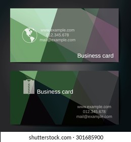 Stylish business cards with colorful straight stripes. Vector illustrations. 5 x 9 cm size.