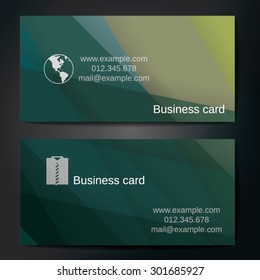 Stylish business cards with colorful straight stripes. Vector illustrations. 5 x 9 cm size.