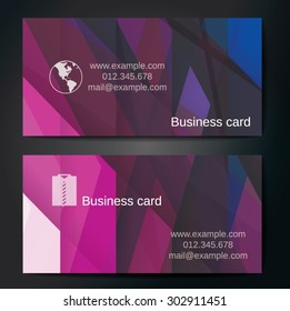 Stylish business cards with colorful straight stripes. Vector illustrations. 5 x 9 cm size.