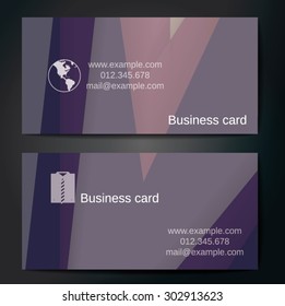 Stylish business cards with colorful straight stripes. Vector illustrations. 5 x 9 cm size.