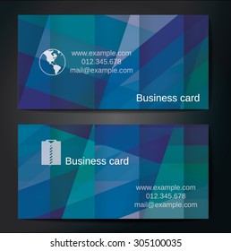 Stylish business cards with colorful straight stripes. Vector illustrations. 5 x 9 cm size.
