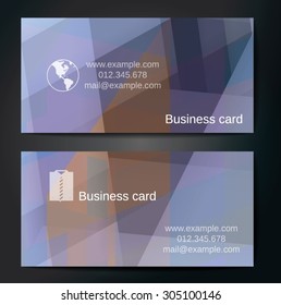 Stylish business cards with colorful straight stripes. Vector illustrations. 5 x 9 cm size.