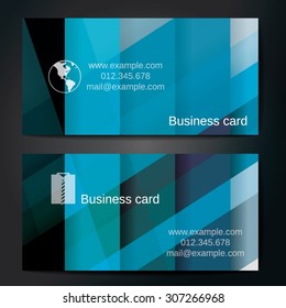 Stylish business cards with colorful straight stripes. Vector illustrations. 5 x 9 cm size.