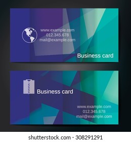 Stylish business cards with colorful straight stripes. Vector illustrations. 5 x 9 cm size.