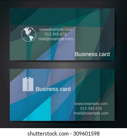Stylish business cards with colorful straight stripes. Vector illustrations. 5 x 9 cm size.
