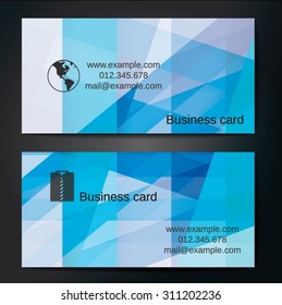 Stylish business cards with colorful straight stripes. Vector illustrations. 5 x 9 cm size.