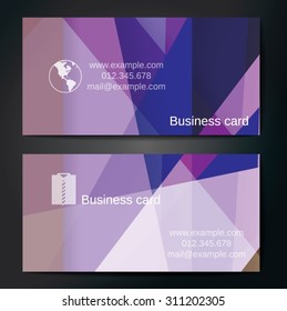 Stylish business cards with colorful straight stripes. Vector illustrations. 5 x 9 cm size.