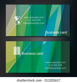 Stylish business cards with colorful straight stripes. Vector illustrations. 5 x 9 cm size.