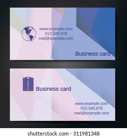 Stylish business cards with colorful straight stripes. Vector illustrations. 5 x 9 cm size.