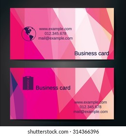 Stylish business cards with colorful straight stripes. Vector illustrations. 5 x 9 cm size.