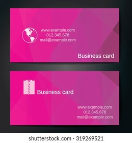 Stylish business cards with colorful straight stripes. Vector illustration. 5 x 9 cm size.