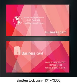 Stylish business cards with colorful straight stripes. Vector illustration. 5 x 9 cm size.