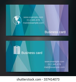 Stylish business cards with colorful straight stripes. Vector illustration. 5 x 9 cm size.