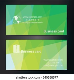 Stylish business cards with colorful straight stripes. Vector illustration. 5 x 9 cm size.